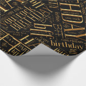 Best Friend Gold ID273, Word Cloud op geboortedag Cadeaupapier (Hoek)