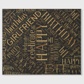 Best Friend Gold ID273, Word Cloud op geboortedag Cadeaupapier (Vlak)