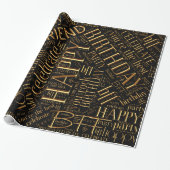 Best Friend Gold ID273, Word Cloud op geboortedag Cadeaupapier (Uitgerold)