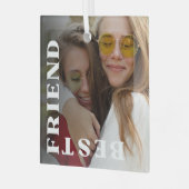 Best Friend grote foto Black glass Ornament (Voorkant links)
