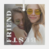 Best Friend grote foto Black glass Ornament (Voorkant)