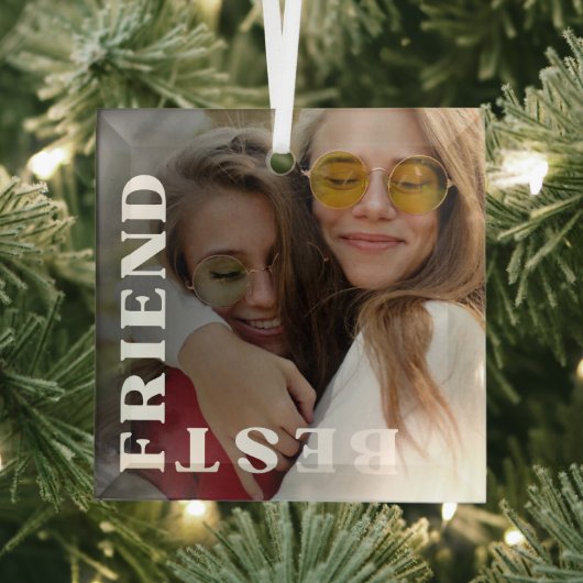 Best Friend grote foto Black glass Ornament (Insitu)