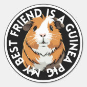 Best Friend Guinea Pig Ronde Sticker (Voorkant)