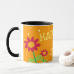 Best Friend Happy Birthday Coffee Mok<br><div class="desc">Verras je vrienden of familielid op hun verjaardag met een koffie-mok. Een schattige bloemen ontworpen mok is geweldig voor verjaardagsgeschenk. Breid je verjaardagswensen en -liefde uit, deel hun geluk samen bij deze speciale gelegenheden met een verjaardagskaart. Het ontwerp:- oranje kleurenachtergrond op witte mok, ontworpen met 3 schattige bloemen, groep witte...</div>