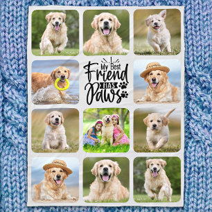 Best Friend heeft Pet Photo Collage Hondenliefhebb Fleece Deken