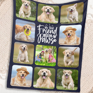Best Friend heeft Pet Photo Collage Hondenliefhebb Fleece Deken