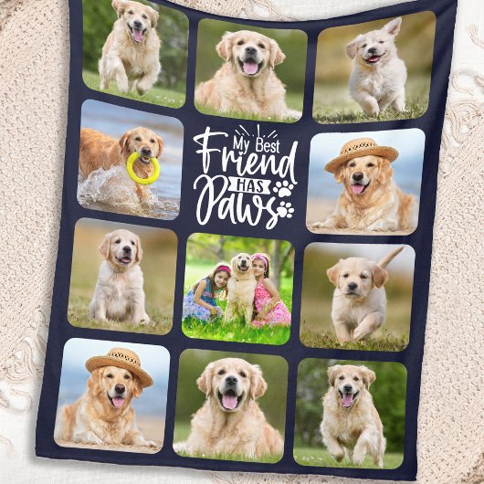 Best Friend heeft Pet Photo Collage Hondenliefhebb Fleece Deken