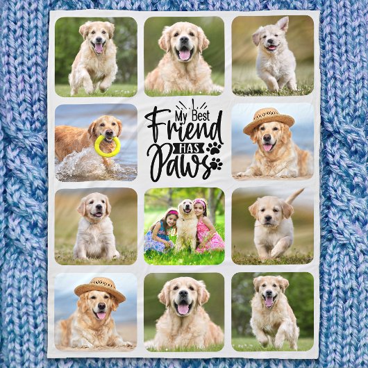 Best Friend heeft Pet Photo Collage Hondenliefhebb Fleece Deken