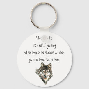 Best Friend Inspirerend Quote Wolf, Wolves Post Sleutelhanger
