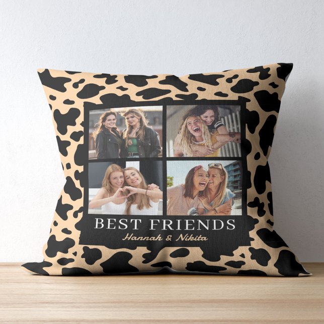 Best Friend Keepsake Photo Collage Animal Print Kussen (Creator heeft geüpload)