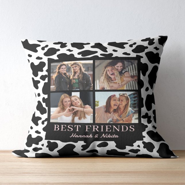 Best Friend Keepsake Photo Collage Animal Print Kussen (Creator heeft geüpload)