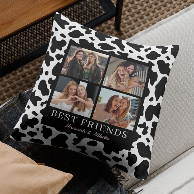 Best Friend Keepsake Photo Collage Animal Print Kussen (Creator heeft geüpload)