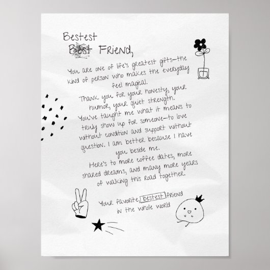 Best Friend Letter Poster (Voorkant)