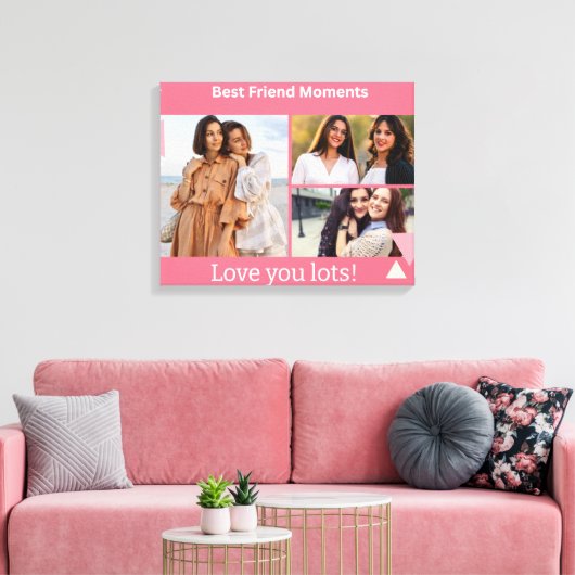 Best Friend Moments Photo Collage – Personalized  Canvas Afdruk (Insitu (Woonkamer))