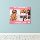 Best Friend Moments Photo Collage – Personalized  Canvas Afdruk (Insitu (Houten vloer))