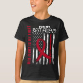 Best Friend Multiple Myeloma Awareness American Fl T-shirt (Voorkant)