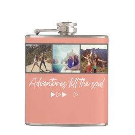 Best Friend Photo "Adventures fill the ziel" Flask Heupfles