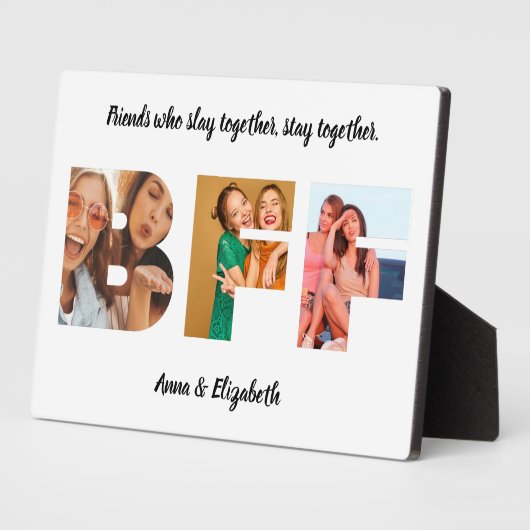 Best Friend Photo Collage Personalized Quote BFF Fotoplaat (Zijkant)