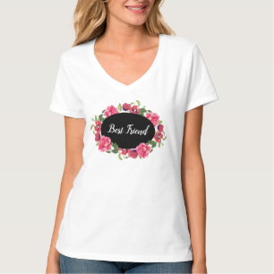 Best Friend Poppy Roos Flower Circle Wreatdesign T-shirt