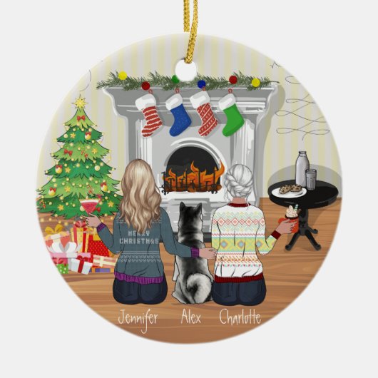 Best Friend Portret - Gepersonaliseerde kerstcadea Keramisch Ornament (Voorkant)