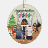Best Friend Portret - Gepersonaliseerde kerstcadea Keramisch Ornament (Links)
