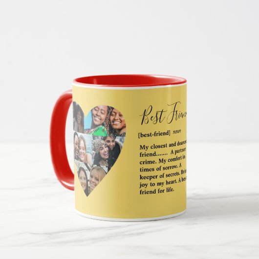 Best Friend Quote Foto Hartelijk kleurrijke Mok (Voorkant links)