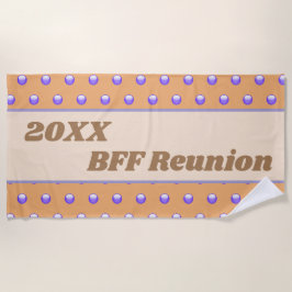 Best Friend Reunion Blue Peach Polka Dot BFF Strandlaken