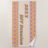 Best Friend Reunion Blue Peach Polka Dot BFF Strandlaken (Voorkant)