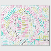 Best Friend roze ID273 van Birthday Word Cloud Cadeaupapier (Vlak)