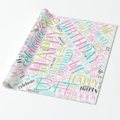 Best Friend roze ID273 van Birthday Word Cloud Cadeaupapier (Uitgerold)