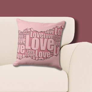 Best Friend Roze Liefde Typografie Patroon Kussen