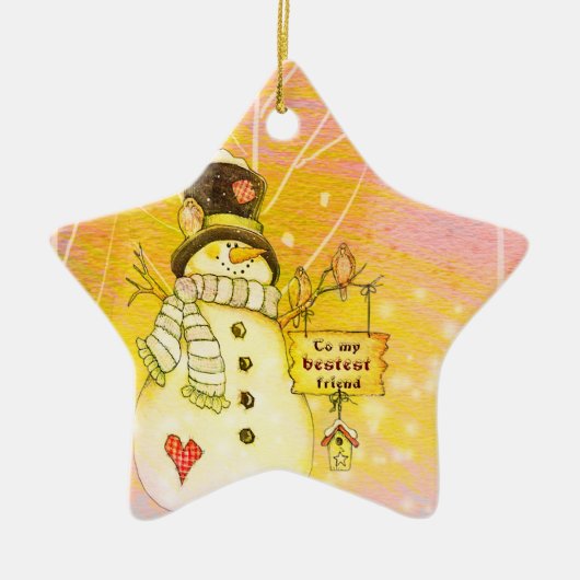 Best Friend Snowman Star Ornament (Voorkant)