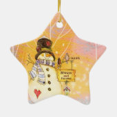 Best Friend Snowman Star Ornament (Achterkant)