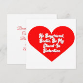 Best Friend Stand-In Valentine Card Feestdagenkaart (Voorkant / Achterkant)