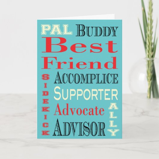 Best Friend Subway Art Kaart (Voorkant)