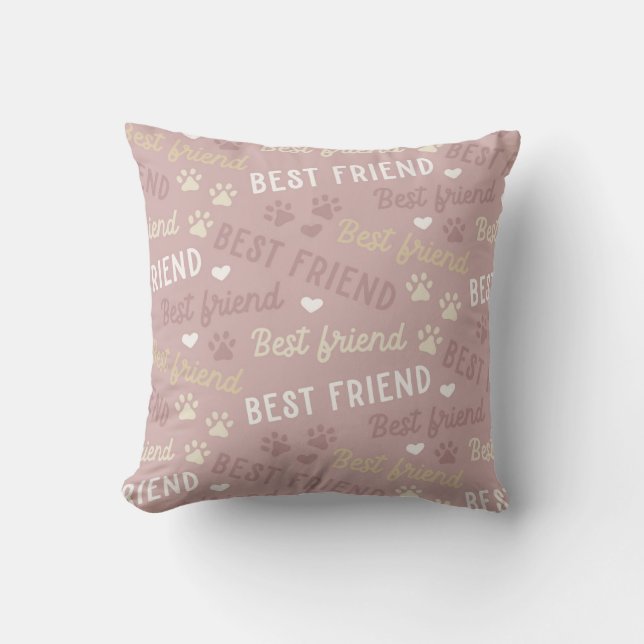 Best Friend Typography Pattern Kussen (Voorkant)