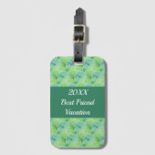 Best Friend Vacation Artistic Green Girls Trip Bagagelabel (Voorkant (verticaal))
