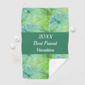 Best Friend Vacation Artistic Green Girls Trip Golfhanddoek (Insitu)
