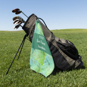 Best Friend Vacation Artistic Green Girls Trip Golfhanddoek