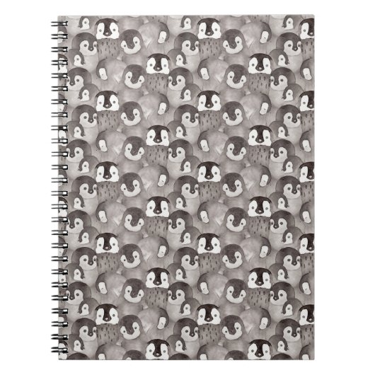 Best Friend-Waterverf Baby Penguin Notitieboek (Voorkant)