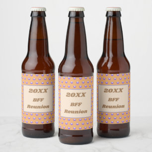 Best Friend Weekend Blue Peach Polka Dot BFF Bier Etiket