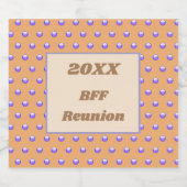 Best Friend Weekend Blue Peach Polka Dot BFF Bier Etiket (Enkel label)