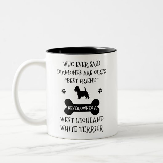 Best Friend West Highland Terrier  Tweekleurige Koffiemok (Links)