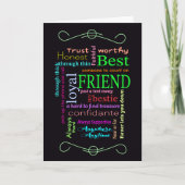 Best Friend Word Art Wenskaart Kaart (Voorkant)