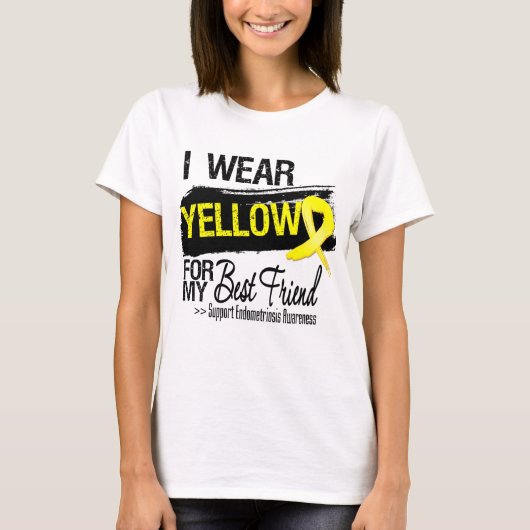 Best Friend Yellow Ribbon Endometriosis T-shirt (Voorkant)