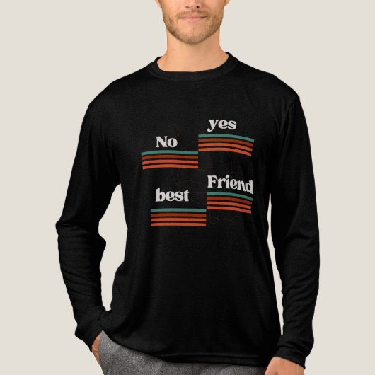 Best Friend Yes No Tri-Blend Shirt (Voorkant volledig)