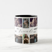 Best Friends 4-Ever – 8 Photo Collage Mug + Year Tweekleurige Koffiemok (Center)