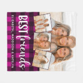 Best Friends 4 Foto collage Buffalo Pset Pink Fl Fleece Deken (Voorkant (Horizontaal))