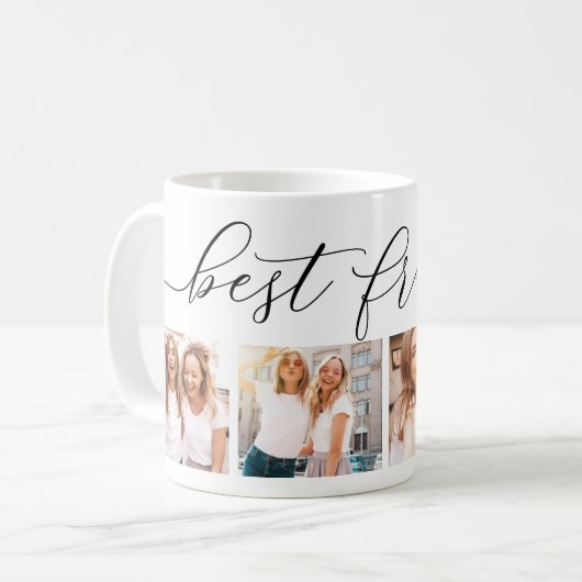 Best Friends 4 Photo Collage Coffee Mok (Voorkant links)