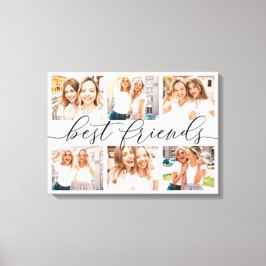 Best Friends 6 Photo Collage Canvas Afdruk (Voorkant)
